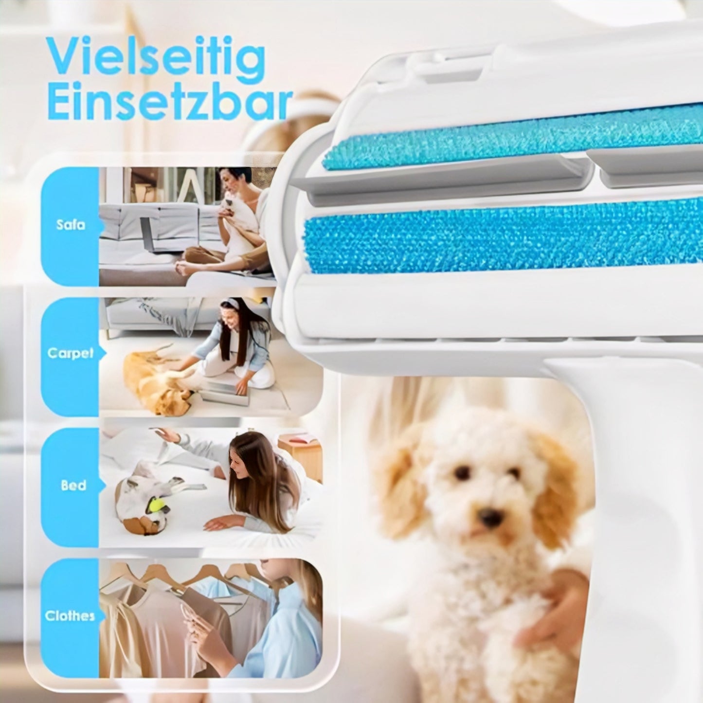 Portable Pet Hair Remover Roller for Dogs & Cats