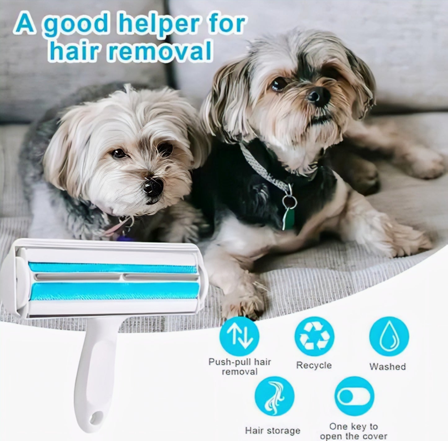 Portable Pet Hair Remover Roller for Dogs & Cats