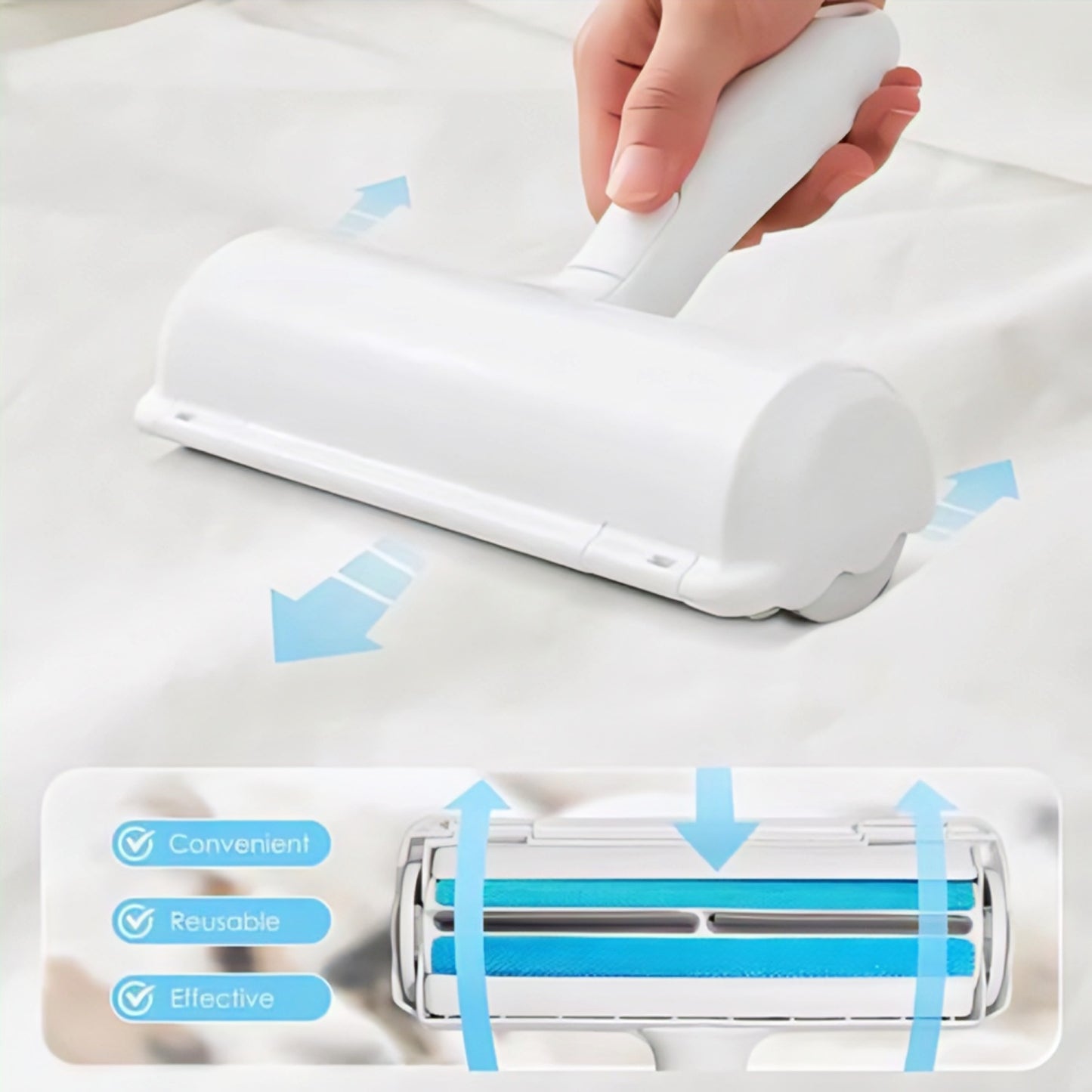 Portable Pet Hair Remover Roller for Dogs & Cats
